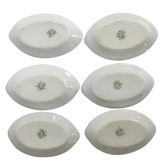 VTG (6) NORITAKE SALT CELLAR DIP Hand Painted Pink Flowers 22 K Gold Trim Nippon - Picture 2 of 10